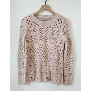 LOFT Pink Wool Blend Knit Sweater